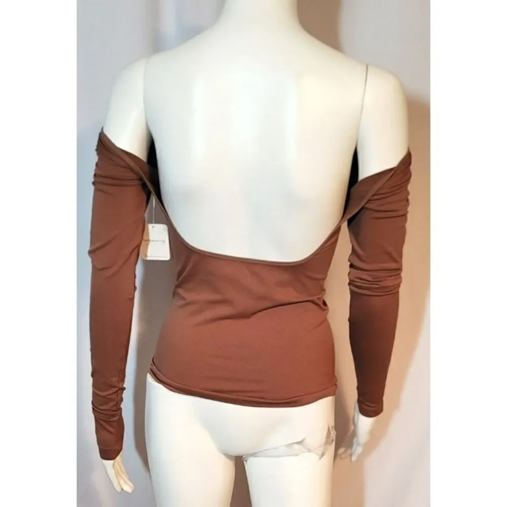 NWT Free People Intimately Low Back Seamless Top Brown - Size M/L - Picture 6 of 8